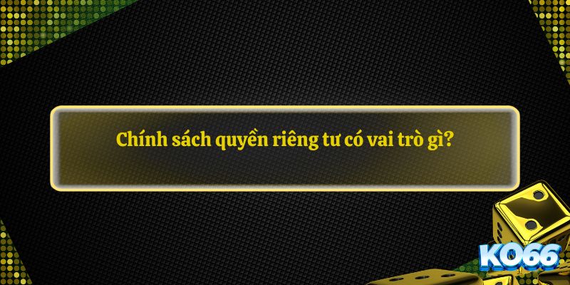 Chính sách quyền riêng tư có vai trò gì?